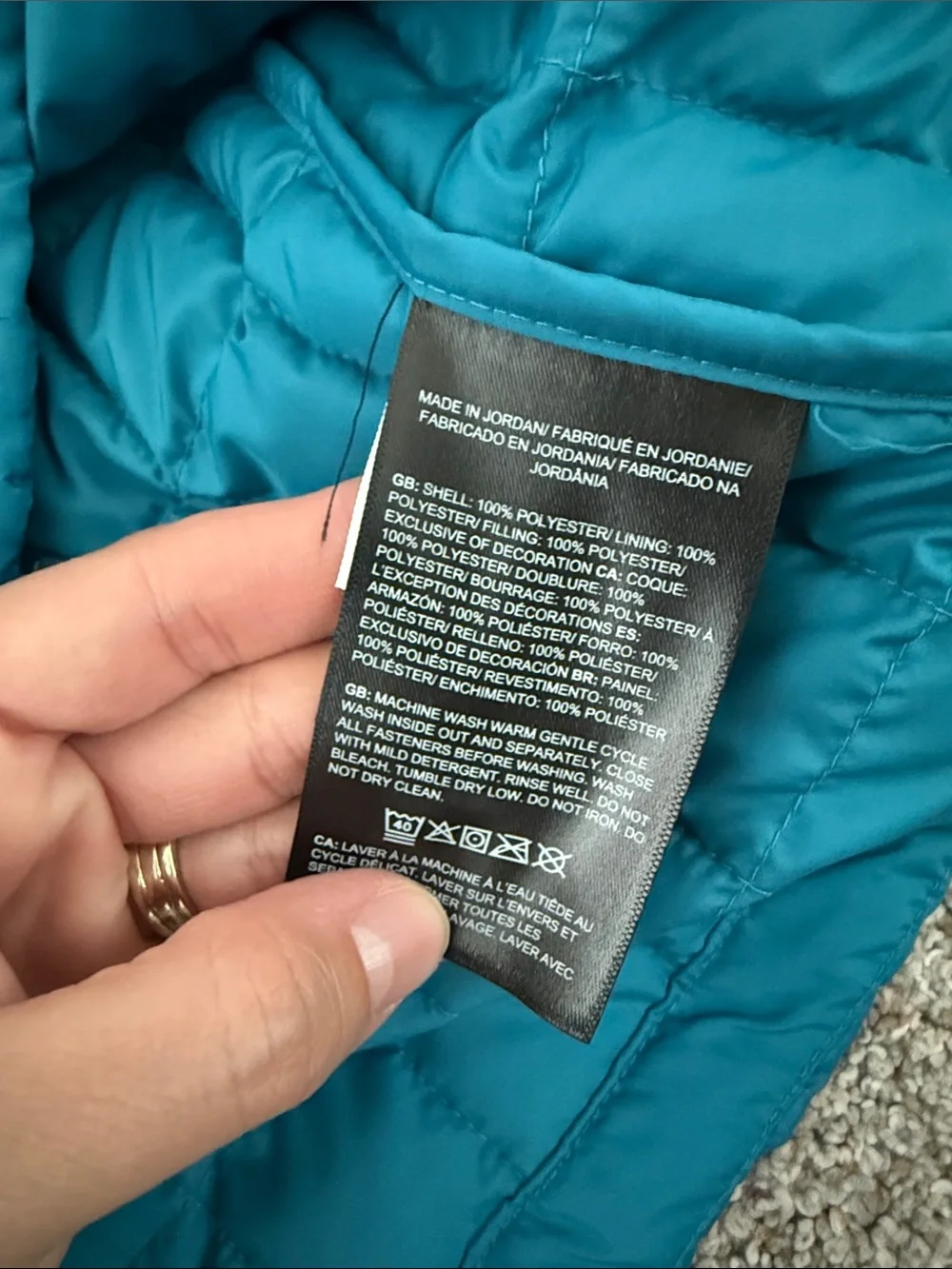 The North Face Men’s Thermal Insulated Jacket digital steel Blue Quilted Medium